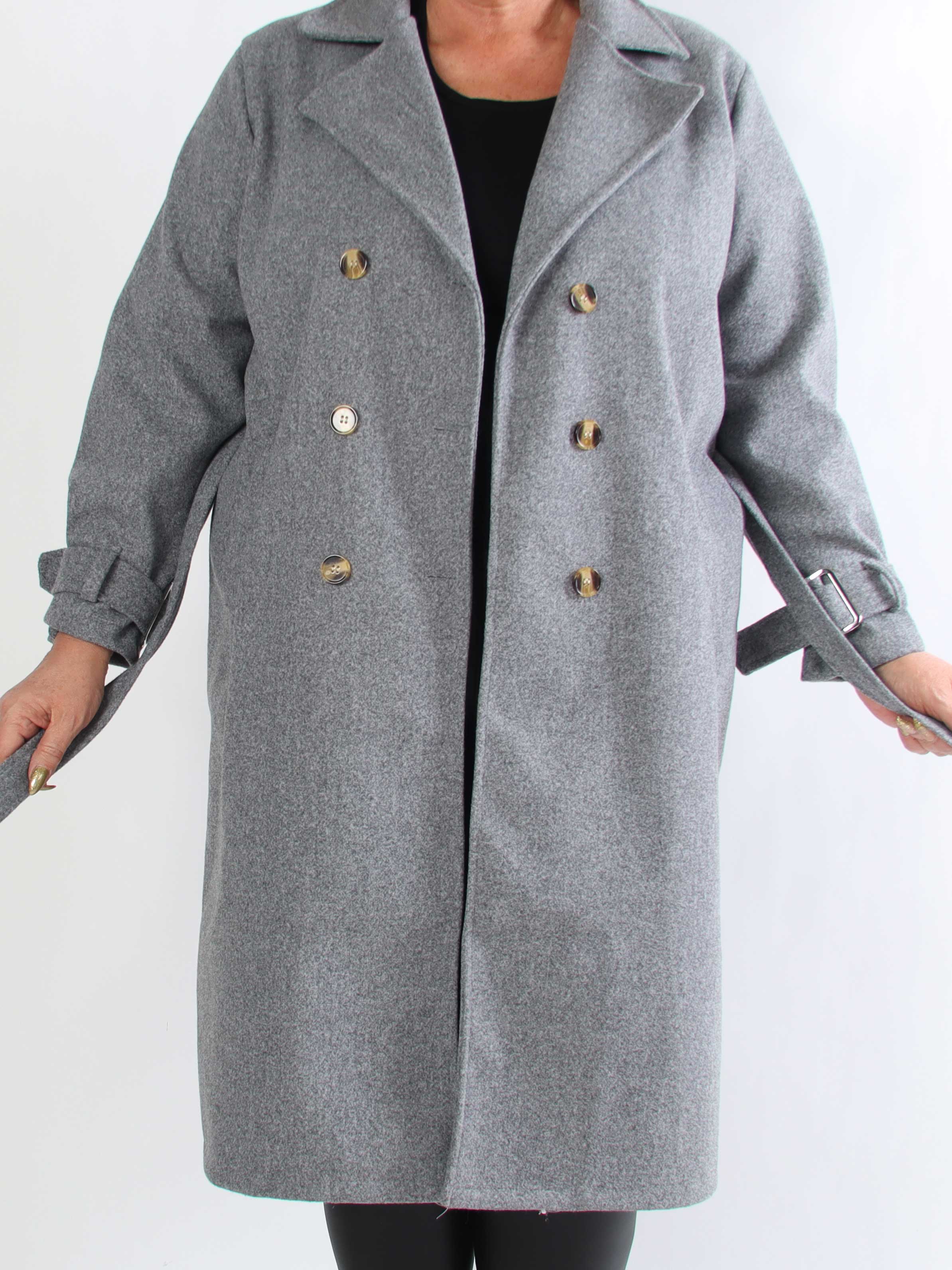 Sharpay Coat - Plus size trenchcoat med knytband